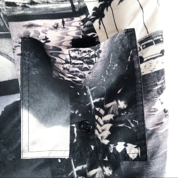 Adam Levine 70s Los Angeles California Collage Swim Trunks - Picture 15 of 16